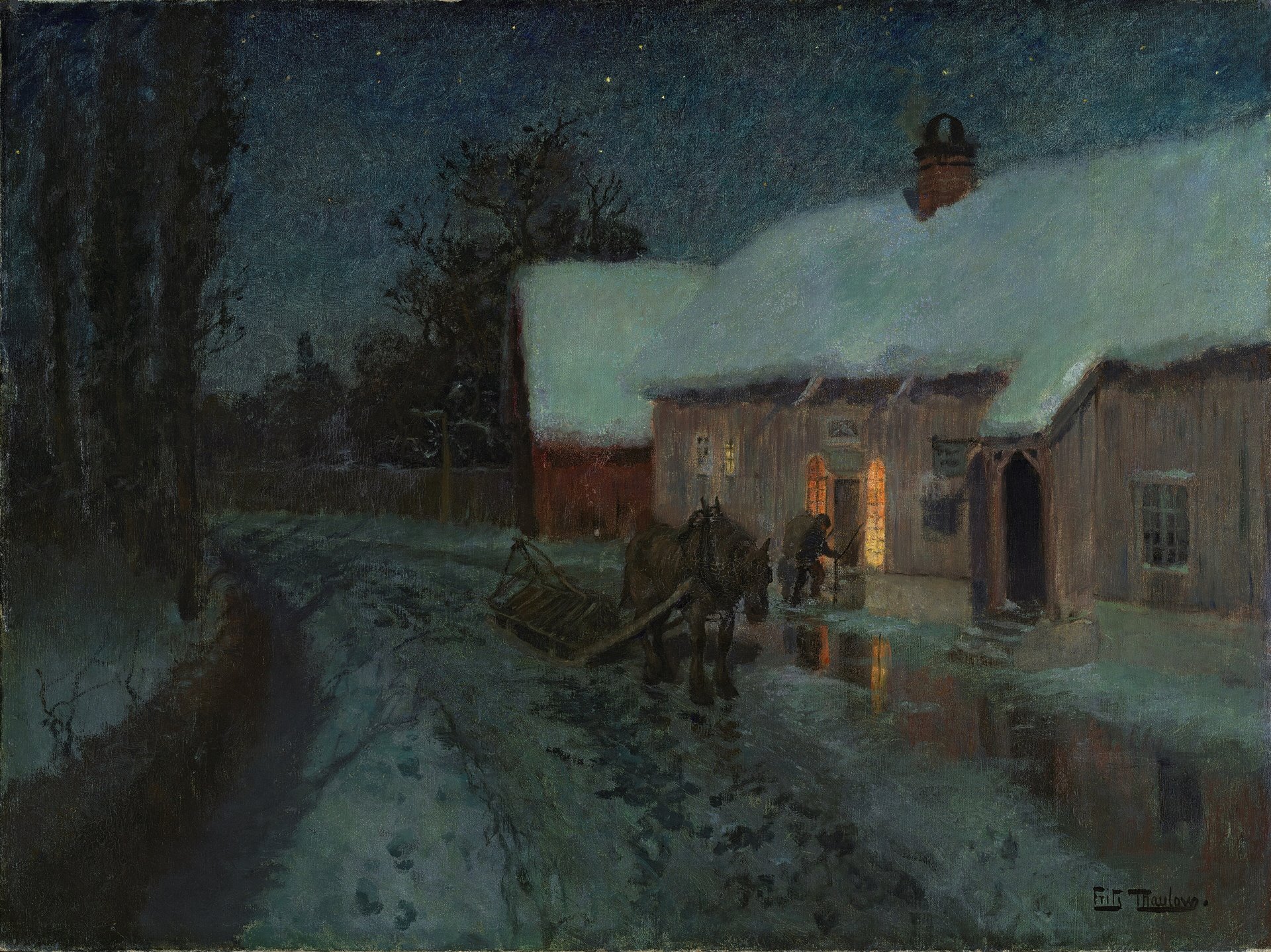 Frits Thaulow’un gece manzarası.